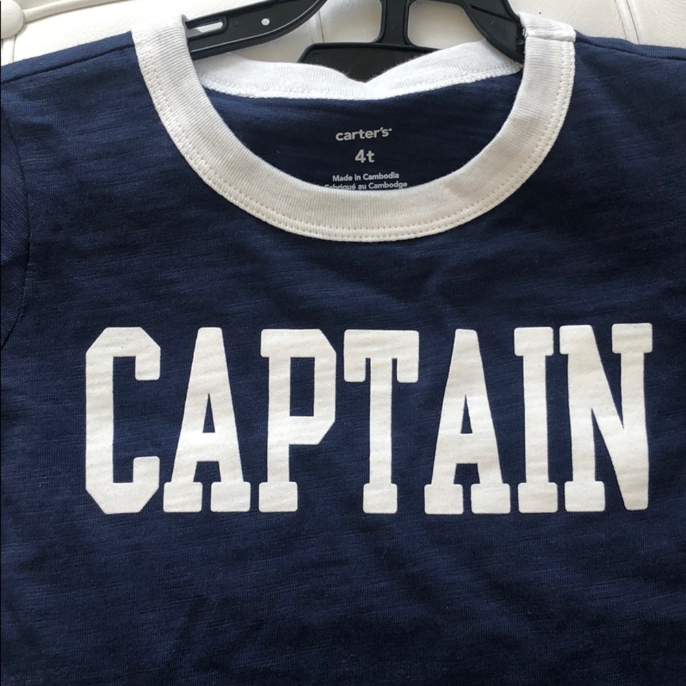 Carter’s Blue “Captain” t-shirt size 4T - Picture 2 of 4